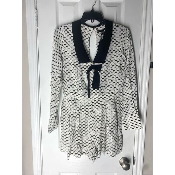 MAJE NWT Istel Bow-Print Jumpsuit - Ecru, Size Maje 40 / US Large, MSRP $375 - Picture 12 of 16